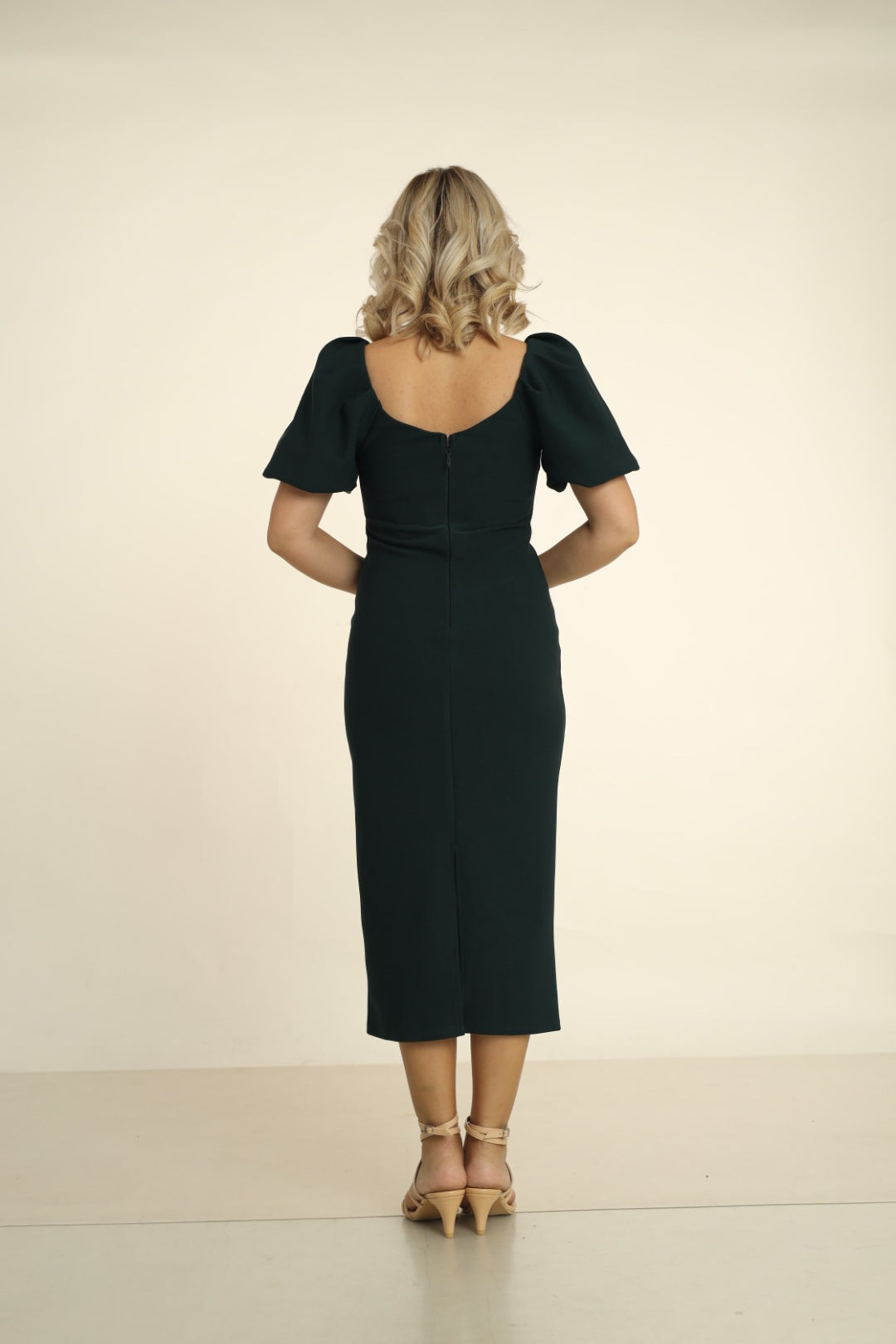 ALIA MIDI DRESS IN EMERALD